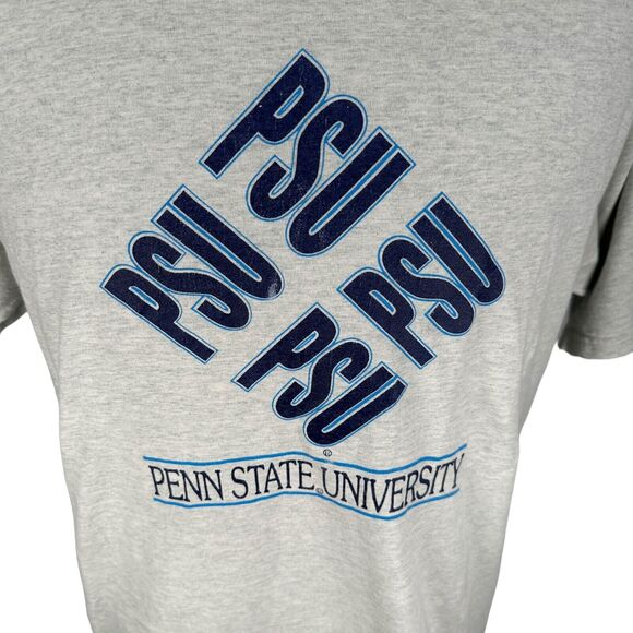 Vintage Penn State PSU T-Shirt Men's Large Gray Nittany Lions Crew 90s Cotton - Picture 4 of 10